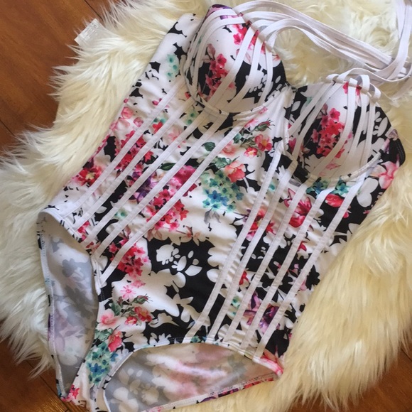 Other - One Piece Bathing Suit Floral with White accents Other - One Piece Bathing Suit Floral with White accents